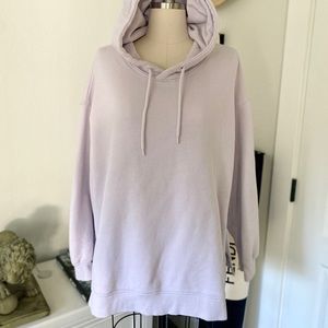 WEEKDAY “Marcie” Longline Oversized Hoodie Dress in Lilac, Size Large